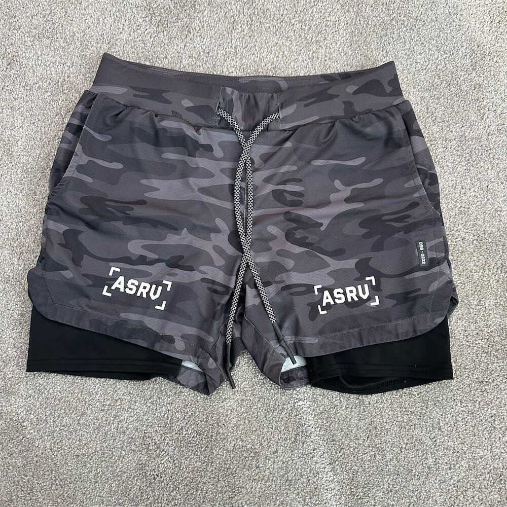 ASRV Men's Camo Biker Shorts Size S Multicolor Athletic Casual